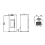 Promo-Paket: EMAFLAM ALBA 12 kW schwarzer versiegelter Pelletofen + Rauchrohr-Kit – Bild 2